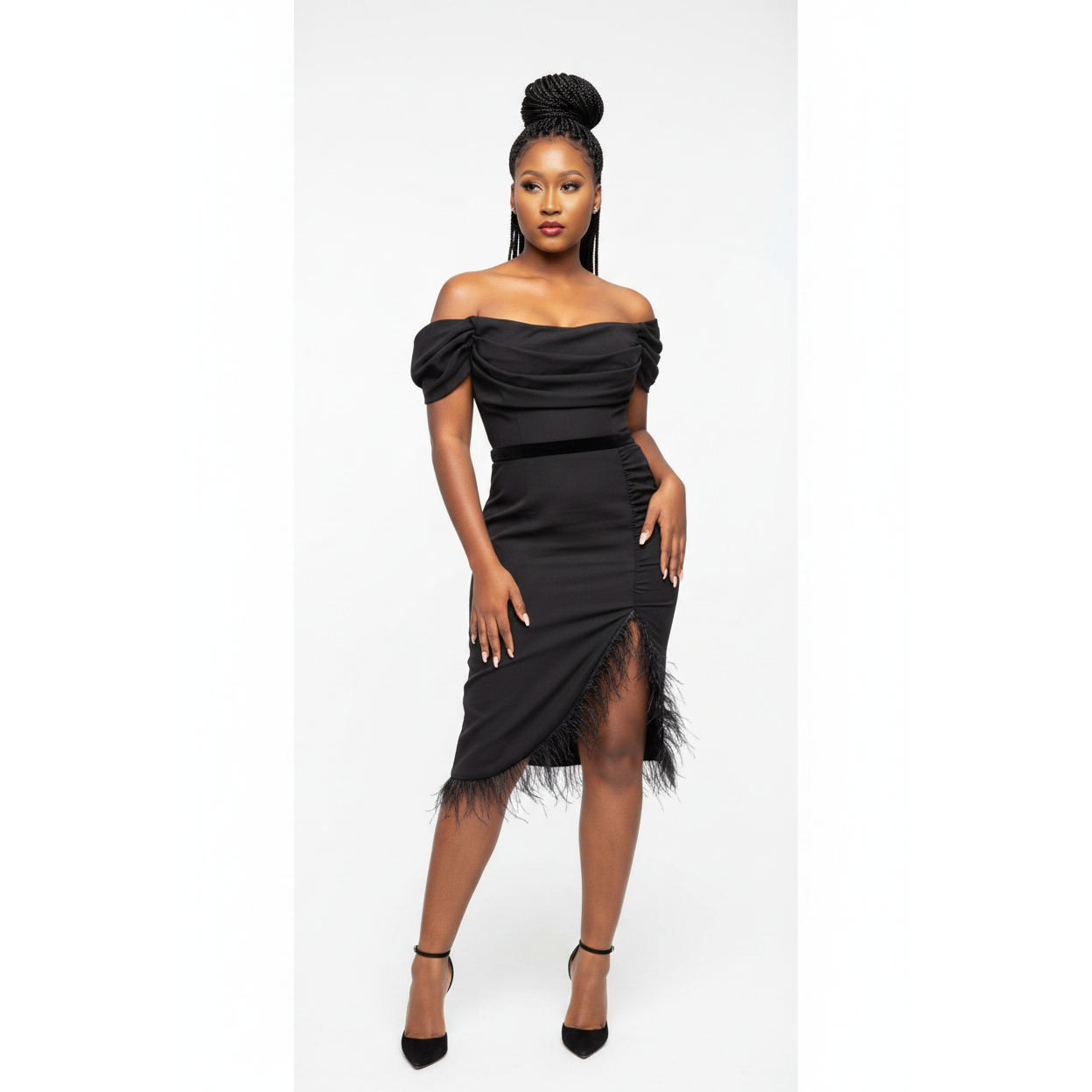 Off Shoulder Slit Dress