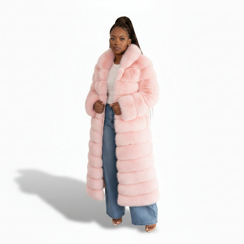 Plus Size Winter Long Fur Fluffy Coat