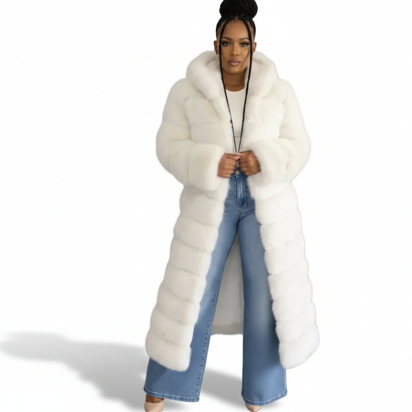 Plus Size Winter Long Fur Fluffy Coat