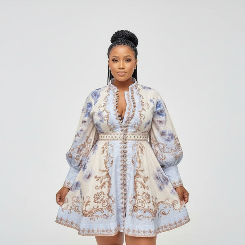 Hypnotic Buttoned Down Floral Mini Dress