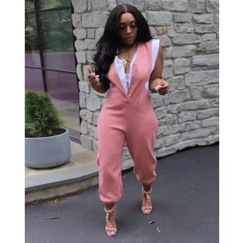 Casual Button Pocket Design Jumpsuit