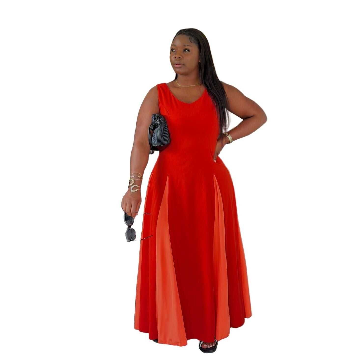 Women's Sleeveless Pleated Maxi Dress