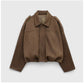 Trendy Oversized Faux Suede Bomber Jacket
