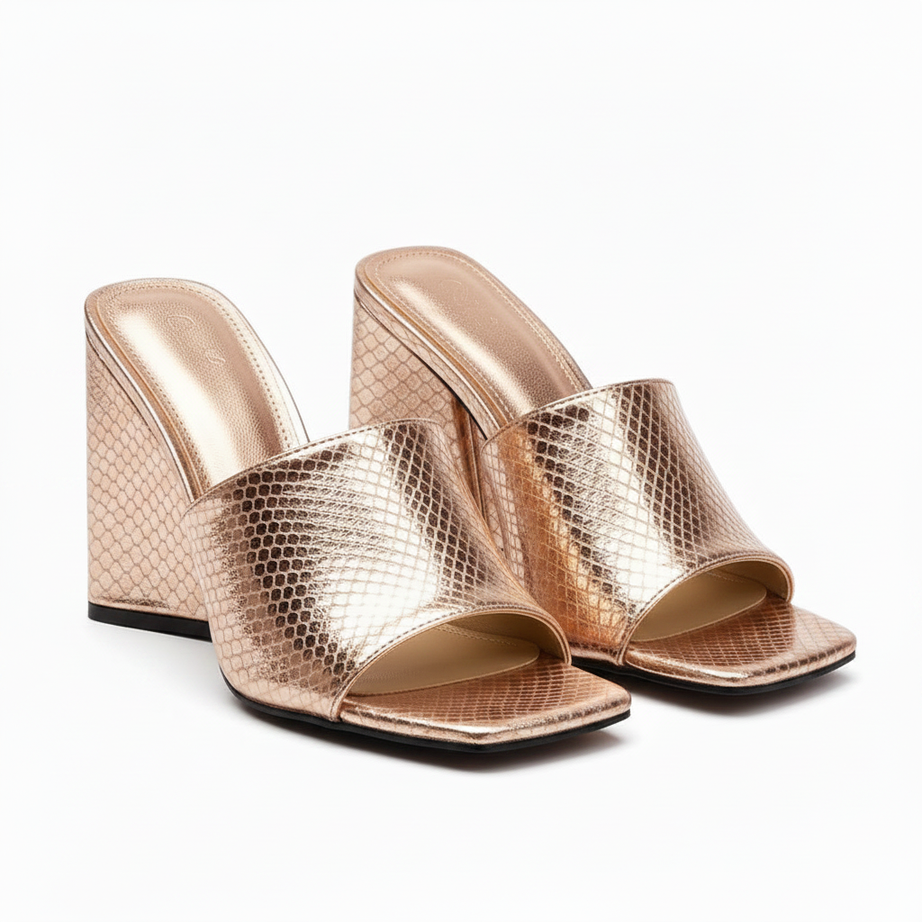 Lazy Slip On  Square heel Open Toe