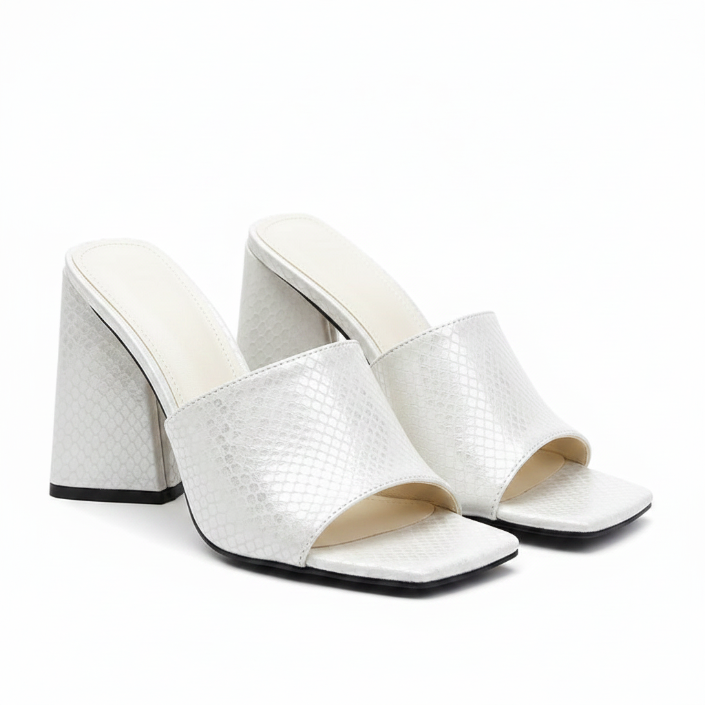 Lazy Slip On  Square heel Open Toe