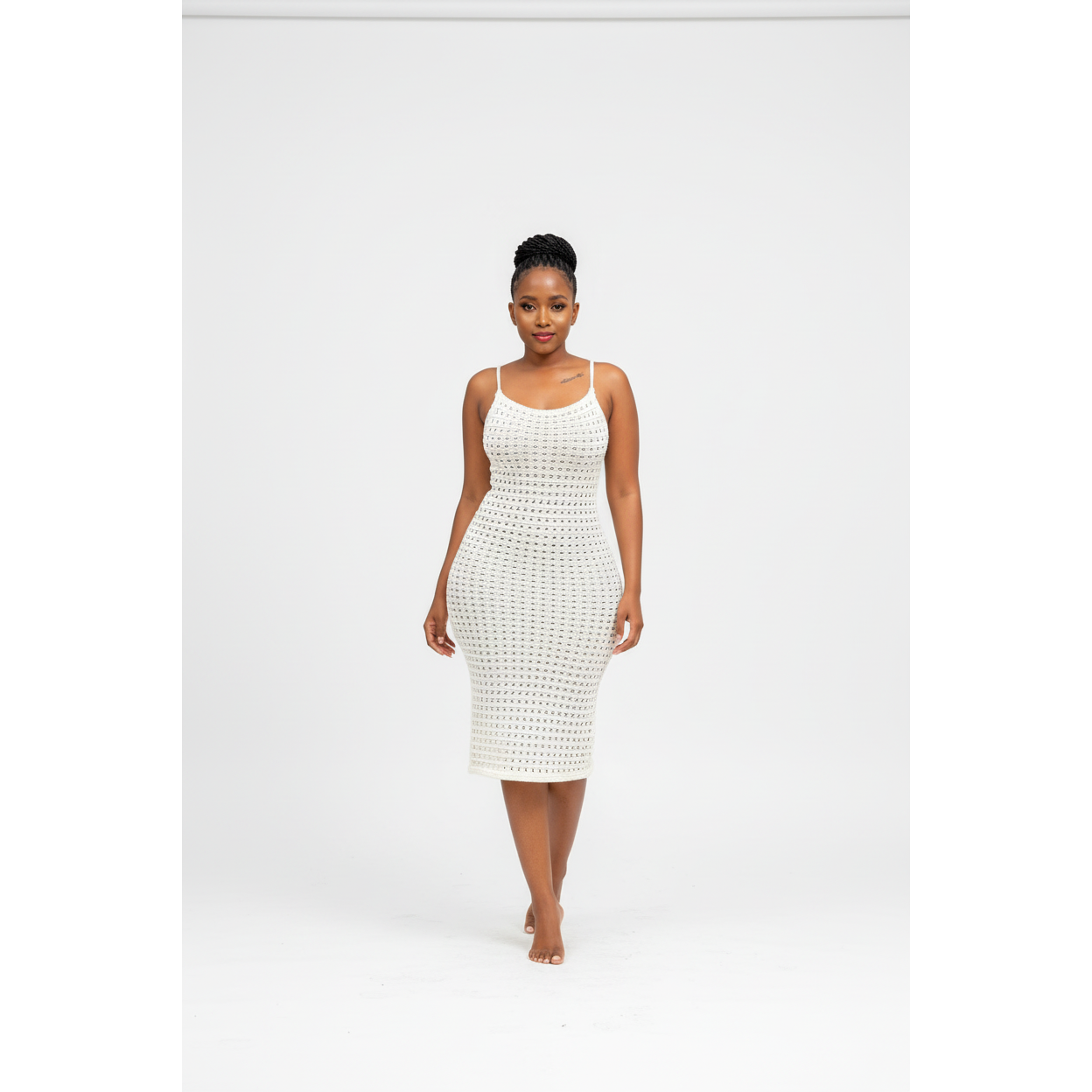 Sexy Hollow Knitted Suspender Dress