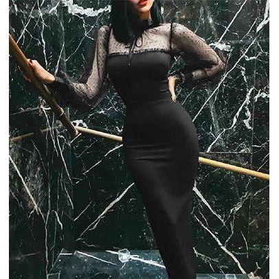 Long Lace Sleeves Dress – YELLOW SUB TRADING