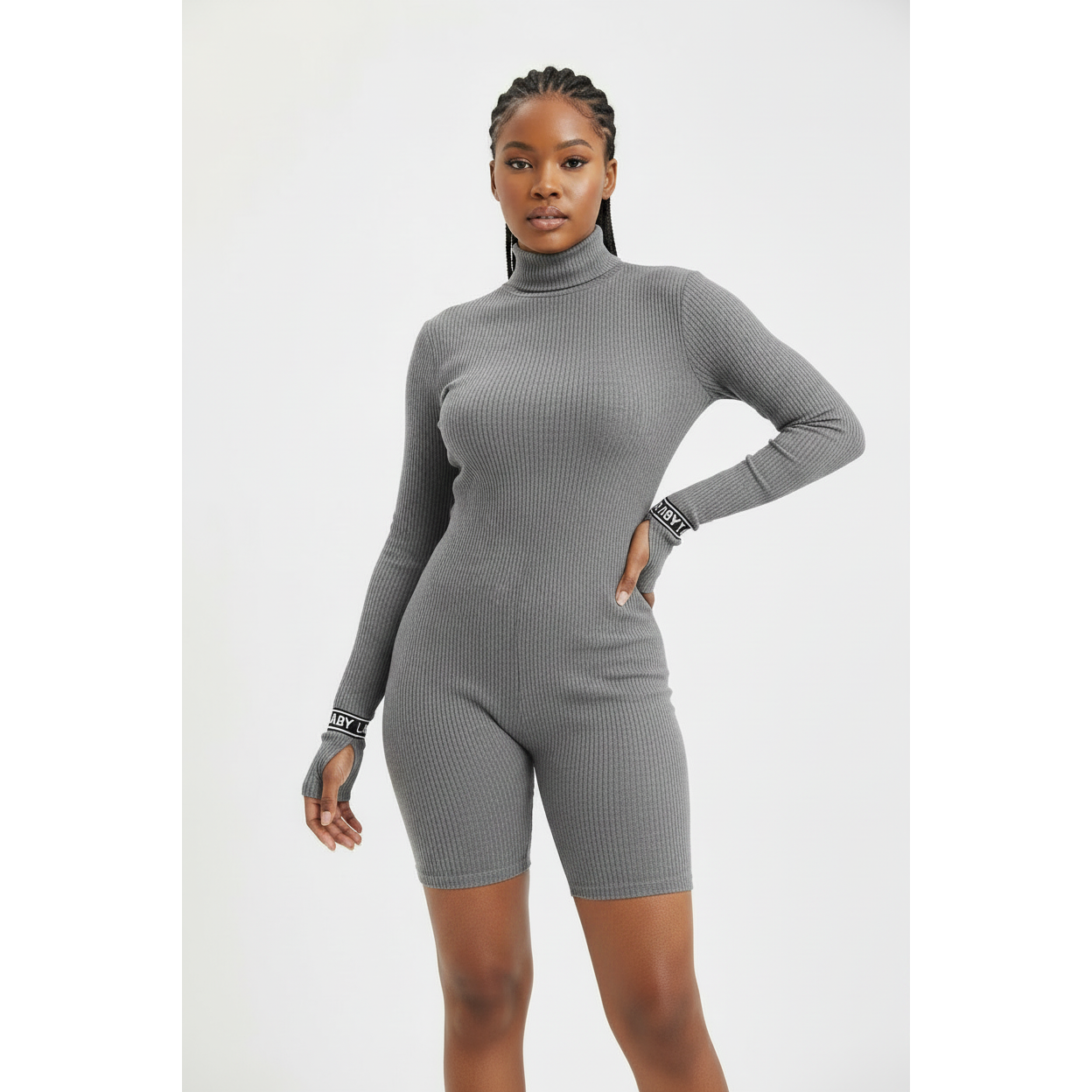 v-neck zipper Jumpsuit
