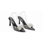 Clear Strap Bow Pointed-Toe Heels