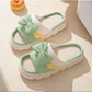 Thick-soled Cute Linen Slippers For Women.