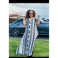 Black and white kaftan with matching head scarf
