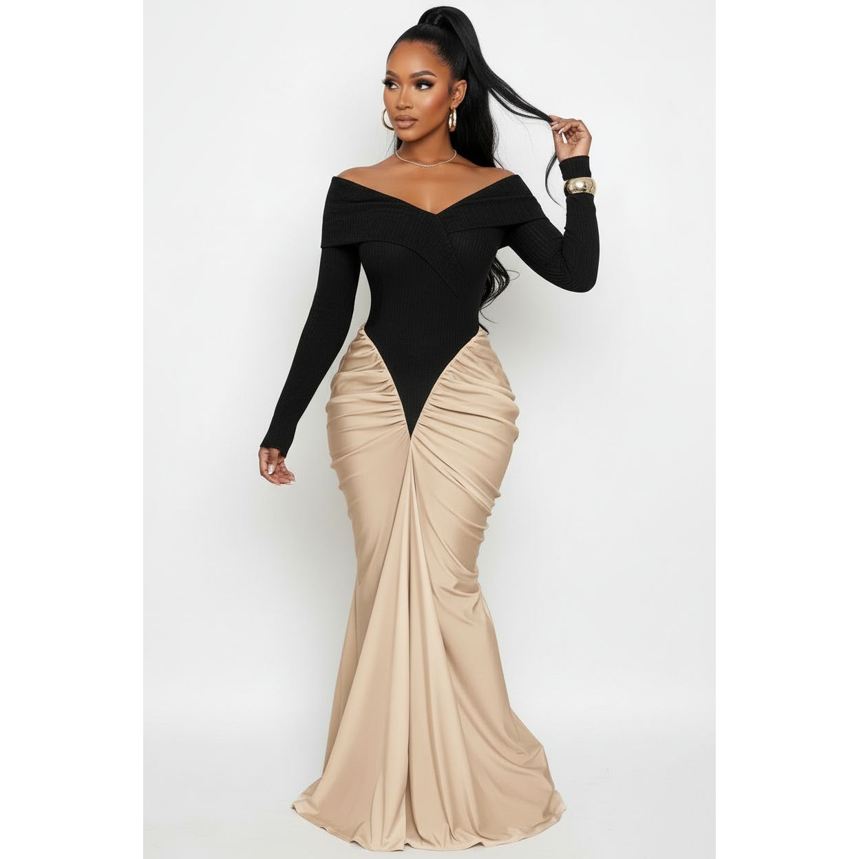 Elegant Off-Shoulder Mermaid Evening Gown