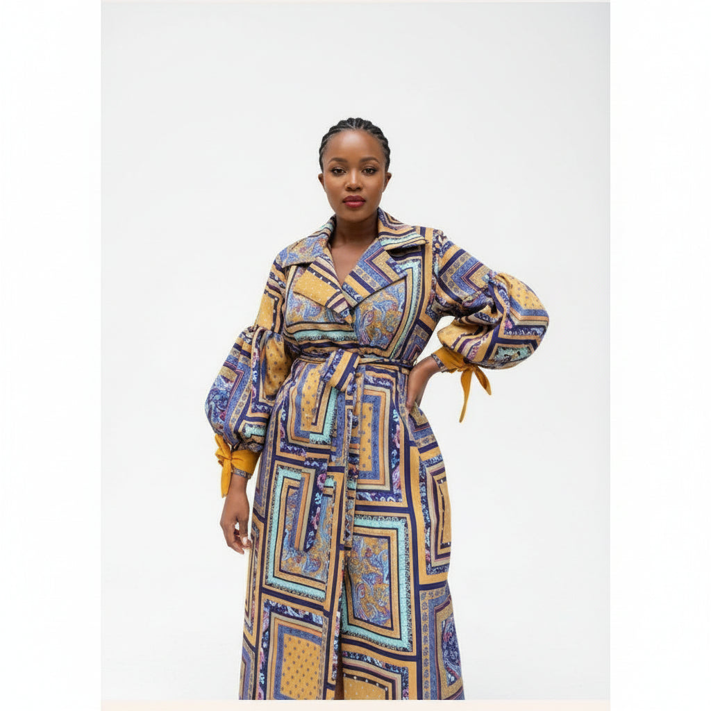 Ankara Long Sleeve Dress