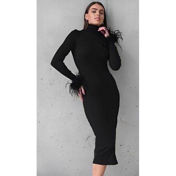 Celeste Feather Backless Bodycon Dress main image 0