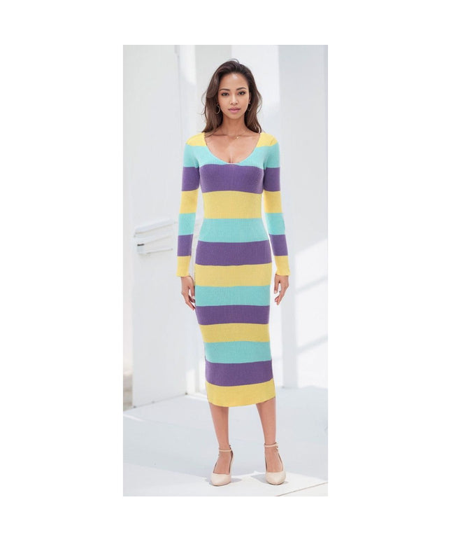 Long Sleeve Bodycon Knitted Dress