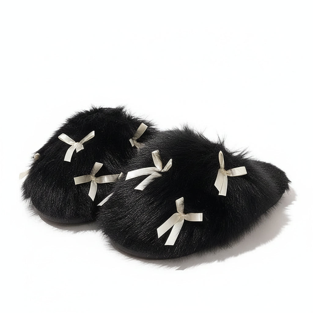 Bow Knot Household Cotton Slippers