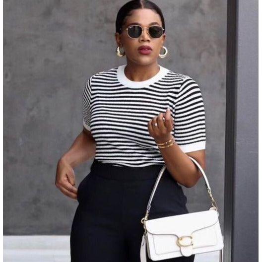 Round Neck Striped Top