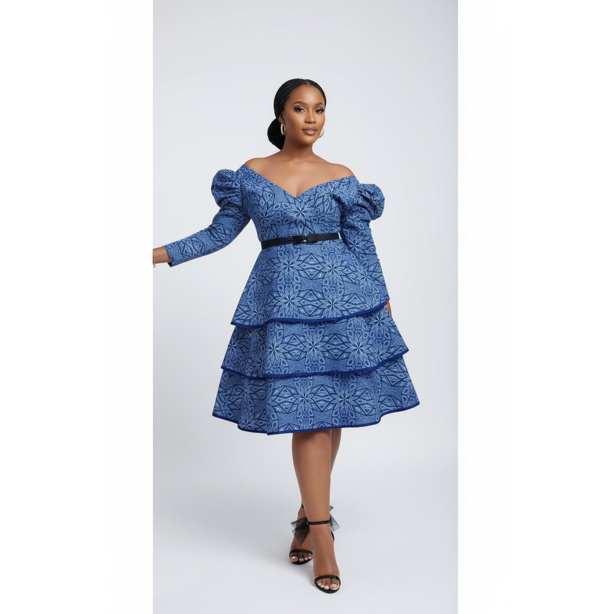 Long Sleeve Ankara Dress