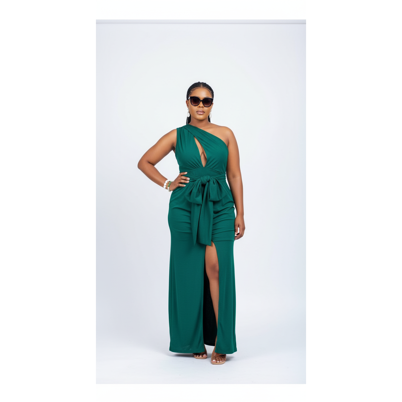 Sleeveless Front Slit Bodycon Dress