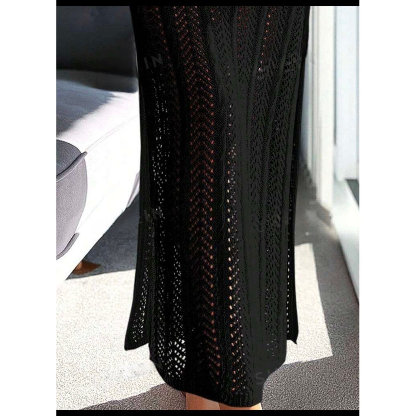 Backless Crochet Knitted Bikini Cover Up Dress.