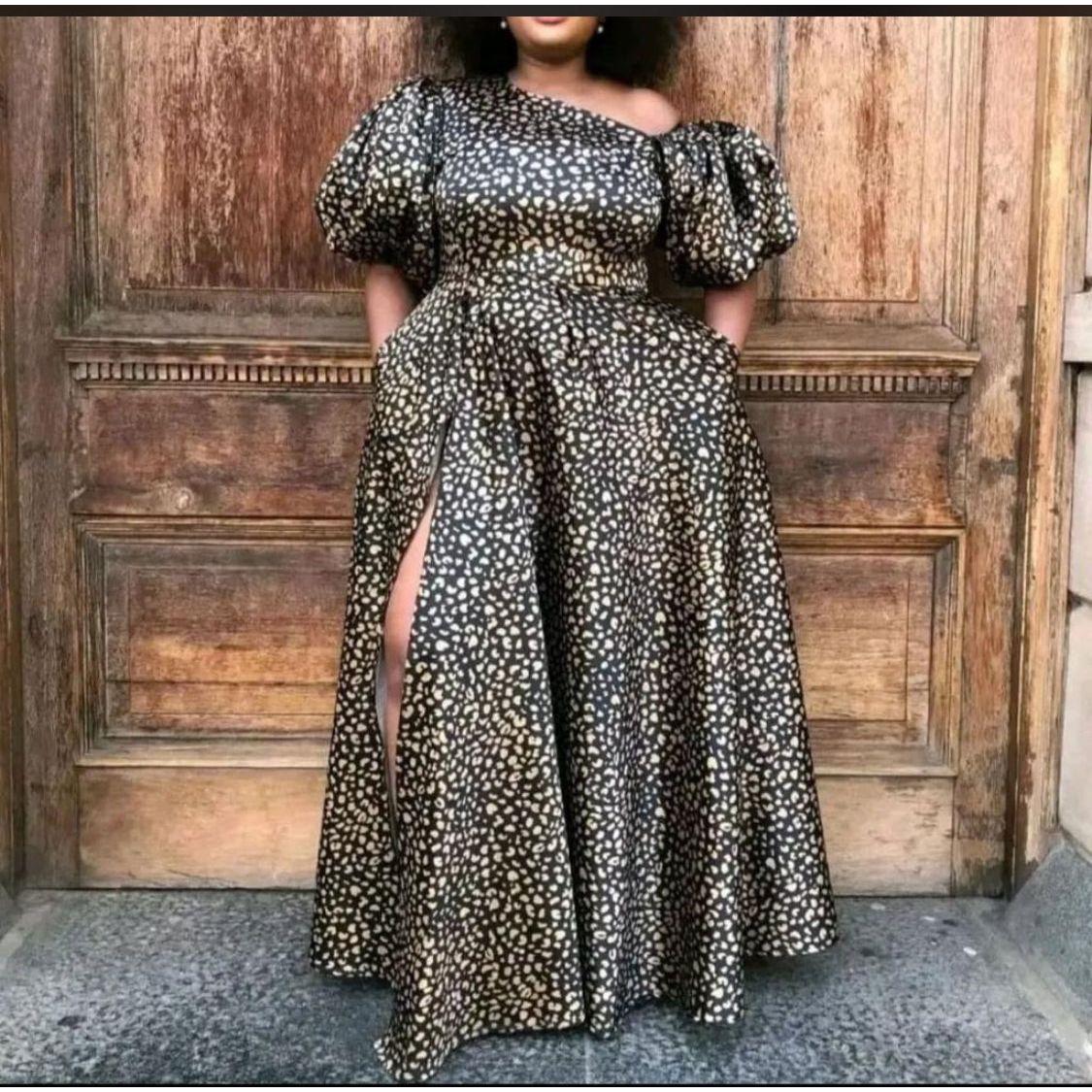 Black Cold Shoulder Extra Stretch Dress Slits main image 0