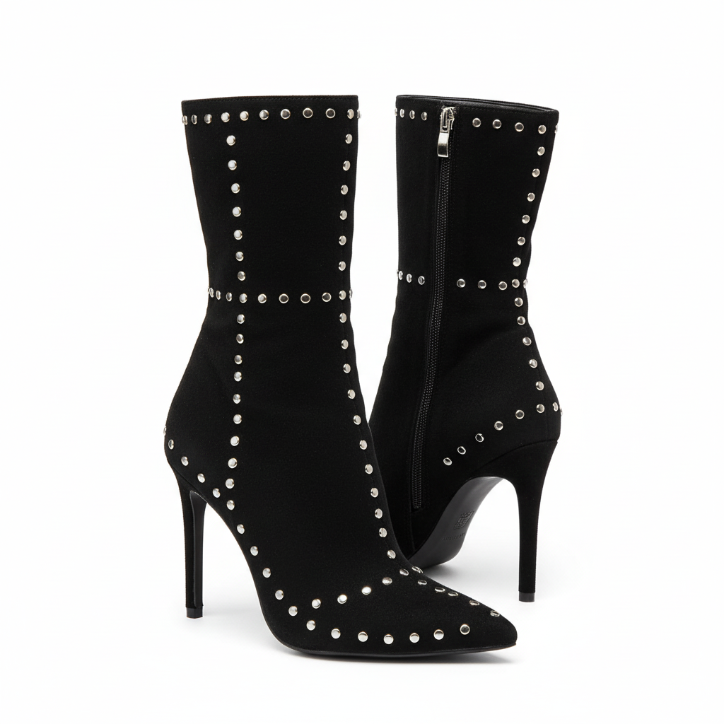 Pointed Toe Rivet Boots