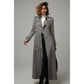 Plaid Double Breasted Long Coat