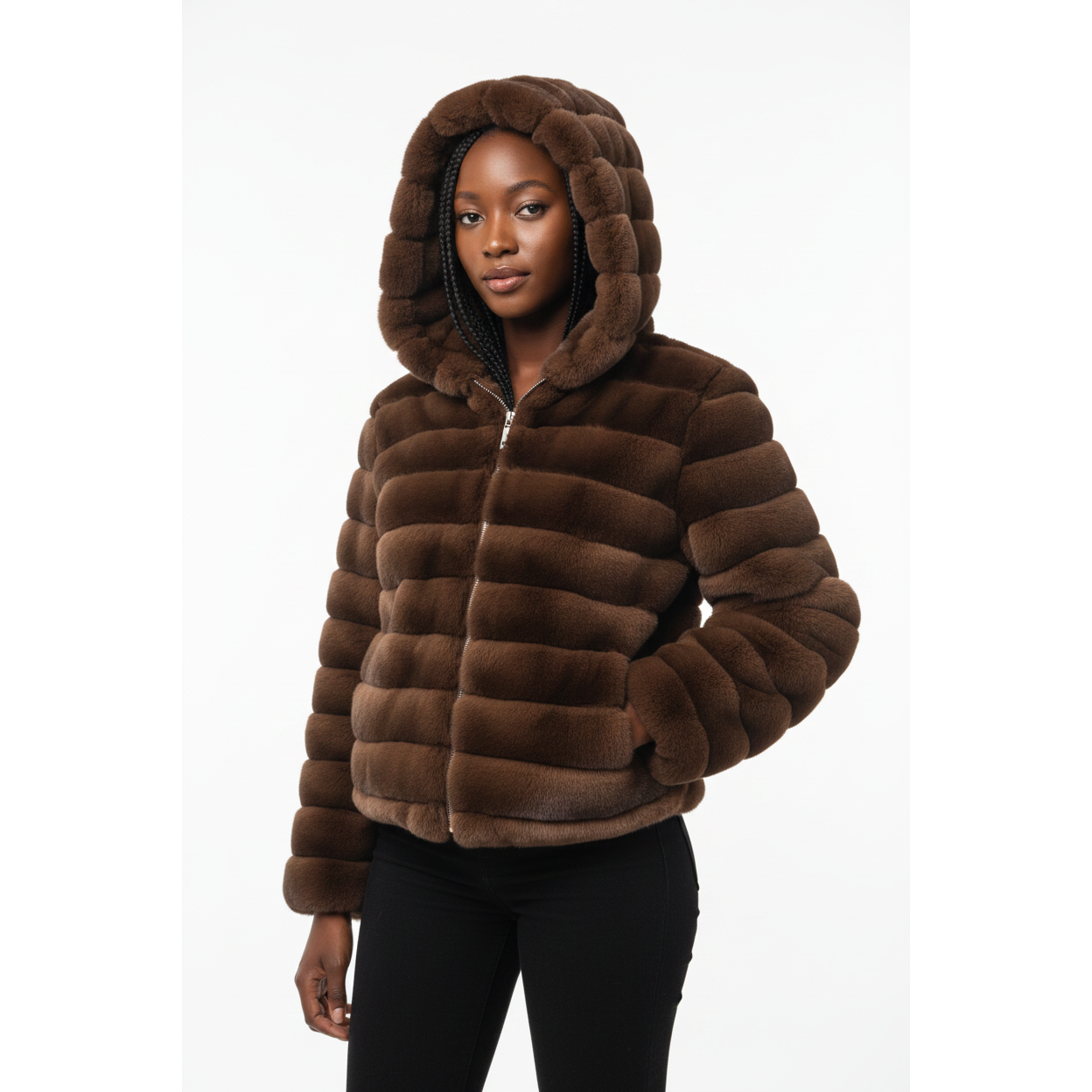 Hooded Faux Fur Winter Coat