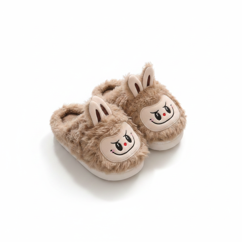 Fluffy Bunny Face Soft Plush Indoor Winter Slippers