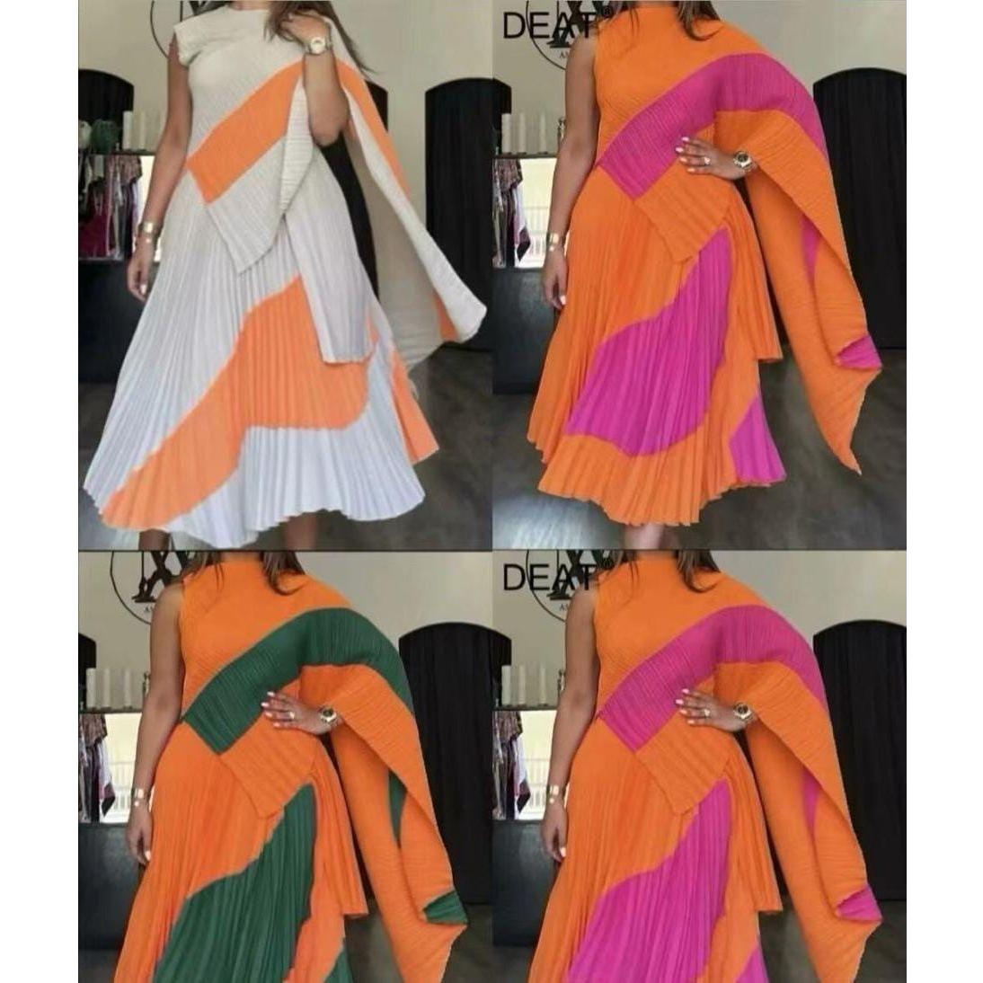 Vintage Pleated Top & Skirt Set