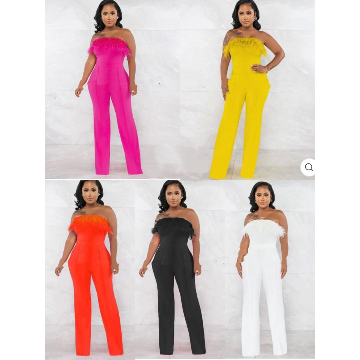 Off Shoulder Fluffy Sexy Jumpsuit — YELLOW SUB TRADING