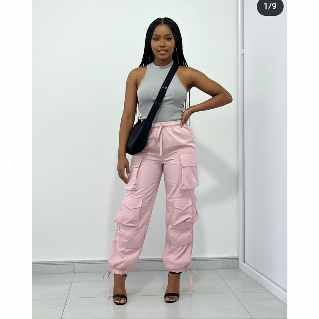 Side pocket high waisted cargo pant