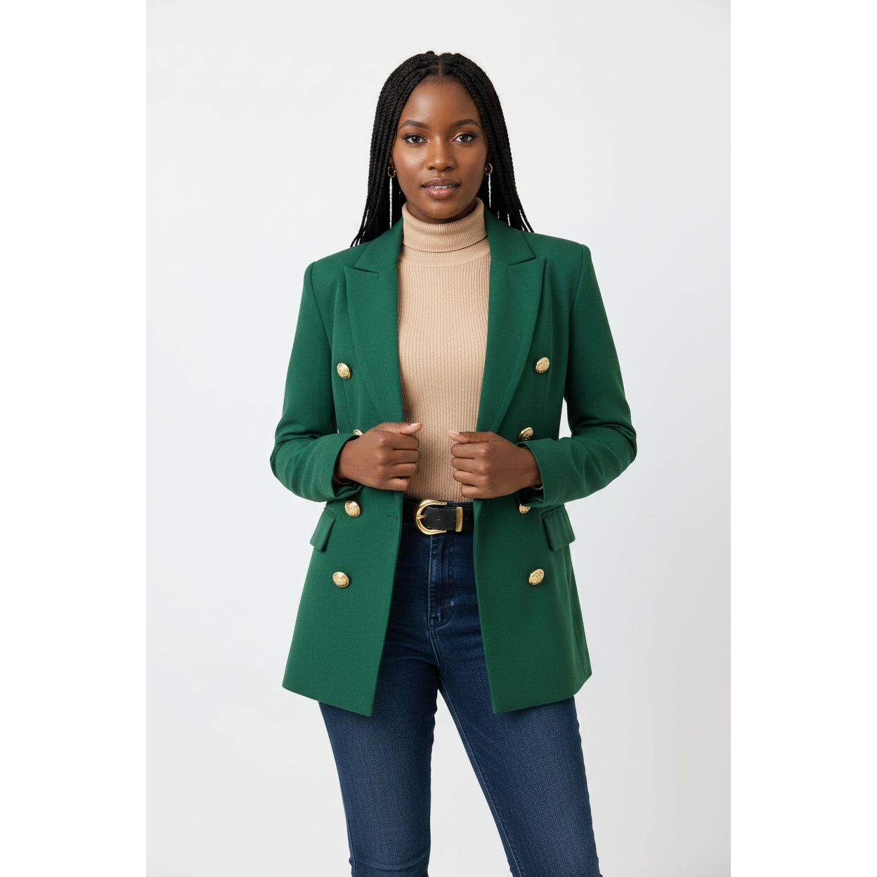 Buttoned Double Breasted Blazer