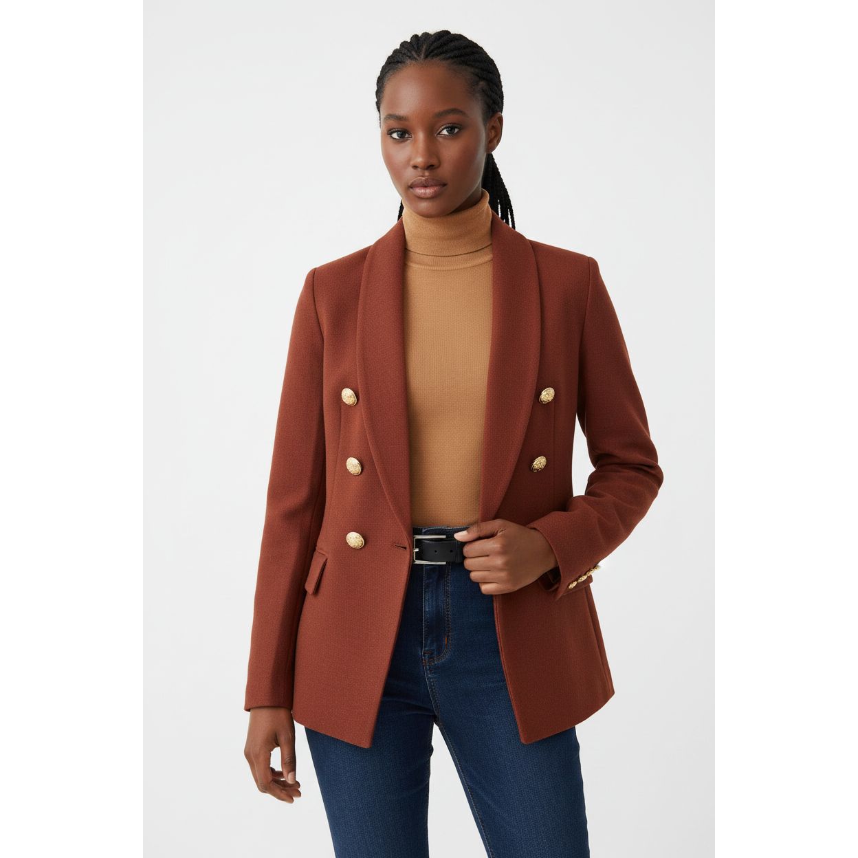 Buttoned Double Breasted Blazer