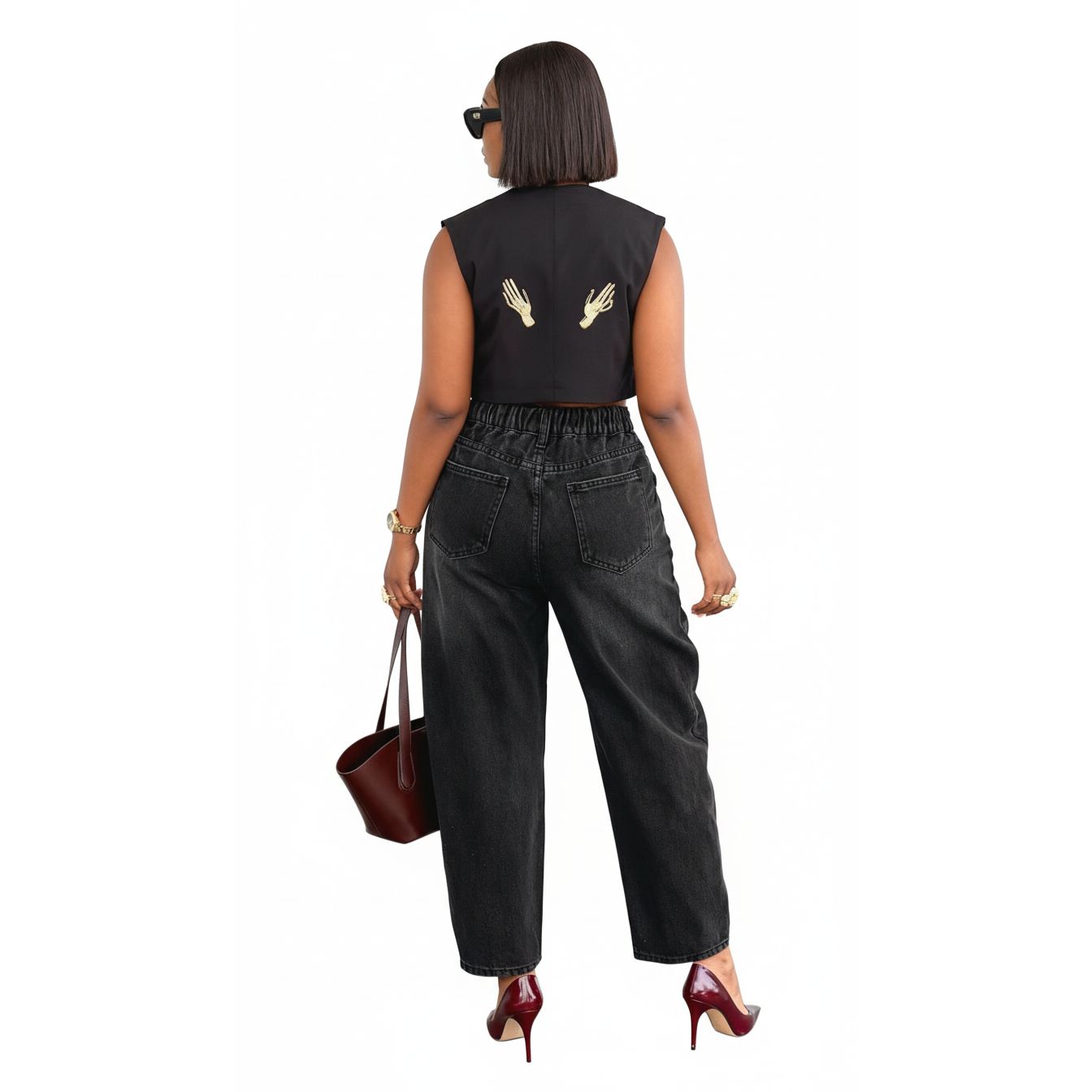 Ladies Barrel High Waist Denim