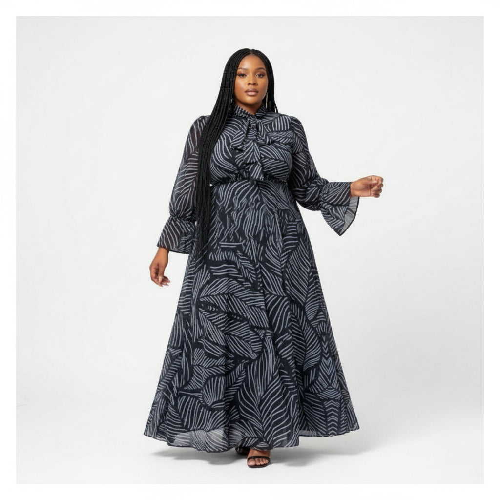 Plus Size High Waisted Bubble Dress