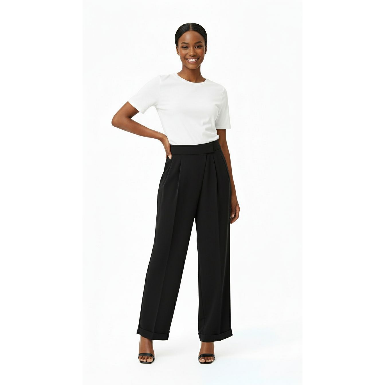 Vintage Chic Button Pencil Pants