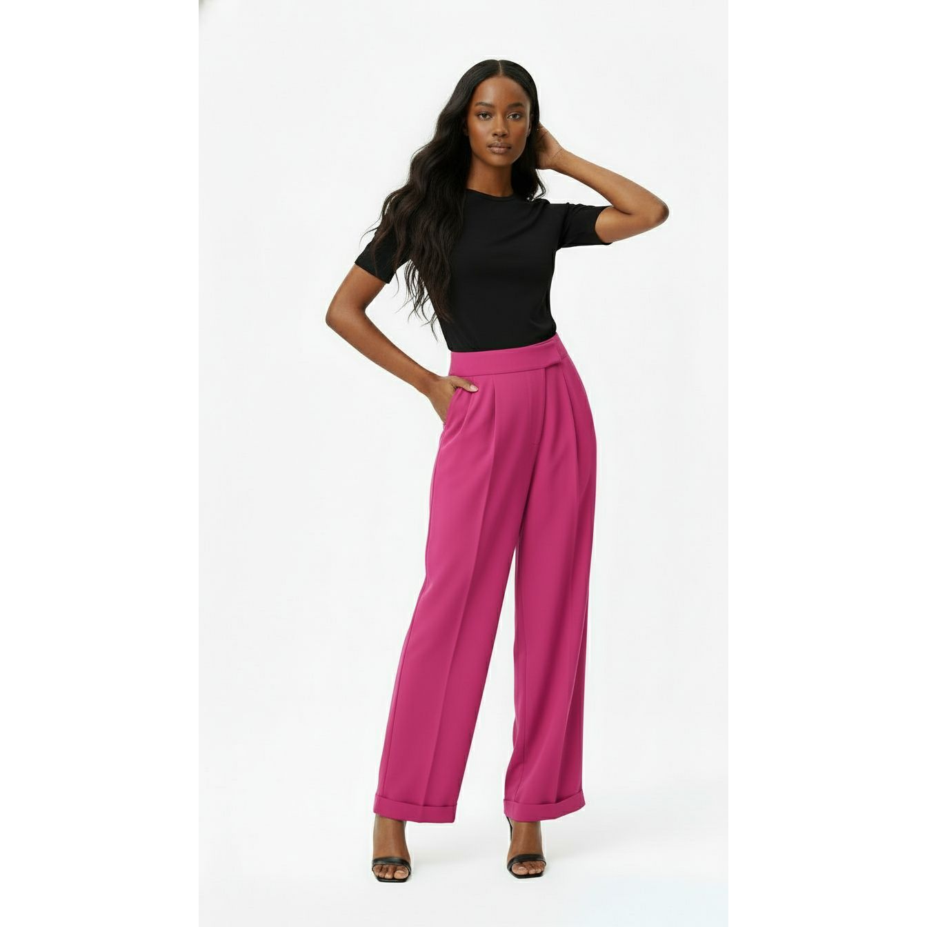 Vintage Chic Button Pencil Pants