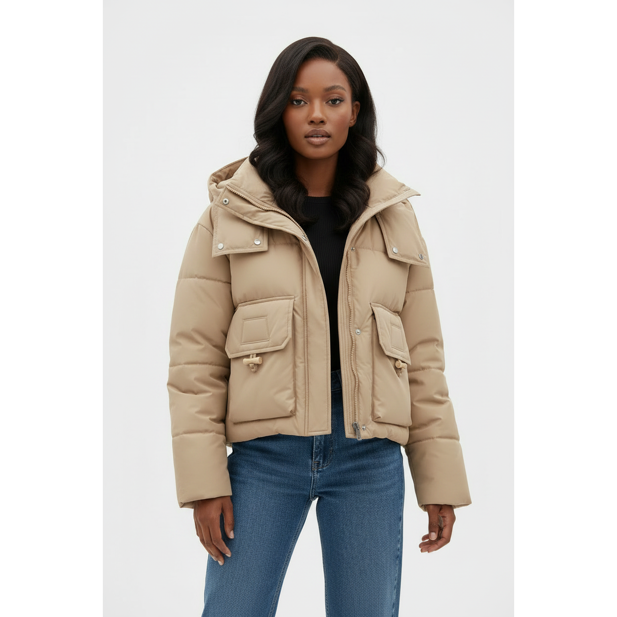 Korean-Style Hooded Winter Puffer Jacket