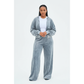 Washed Zip-Up Hoodie & High-Waisted Flare Pants