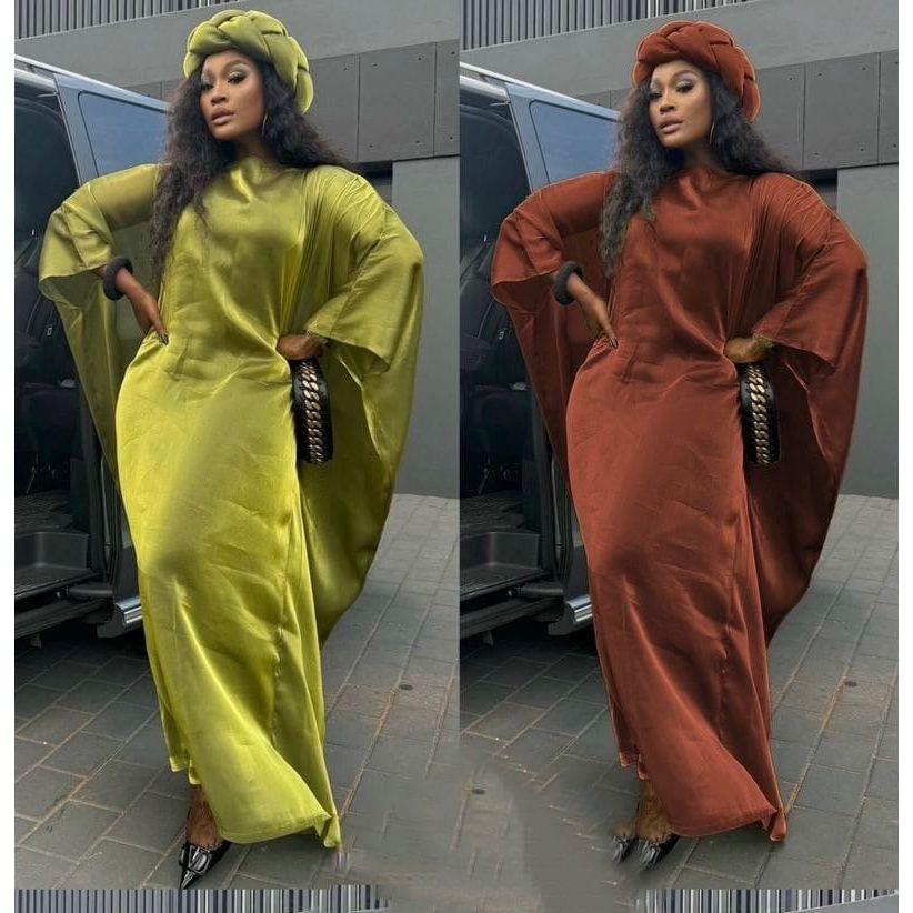 Long sleeve kaftan Satin Robe.