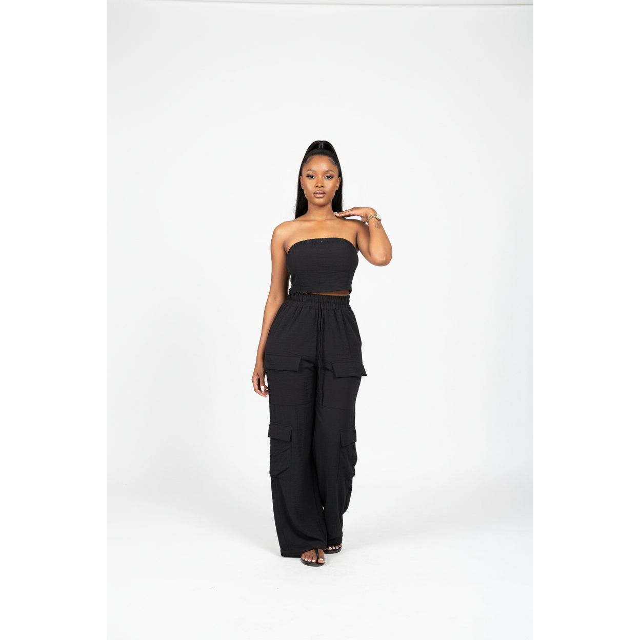 Sleeveless Crop Top and Pant Set