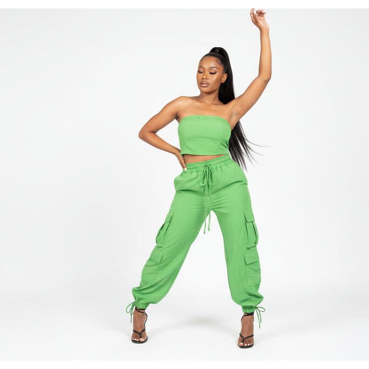 Sleeveless Crop Top and Pant Set