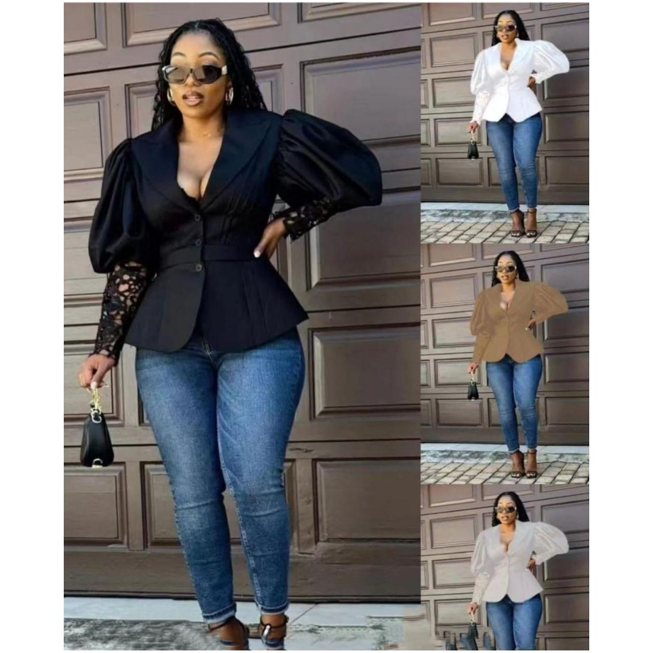 Casual Puff Sleeve Office Blazers.