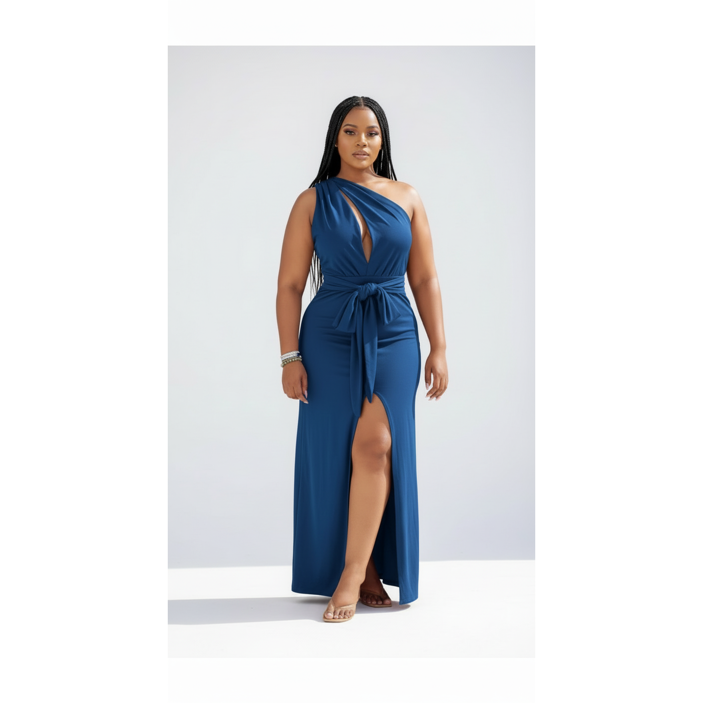 Sleeveless Front Slit Bodycon Dress