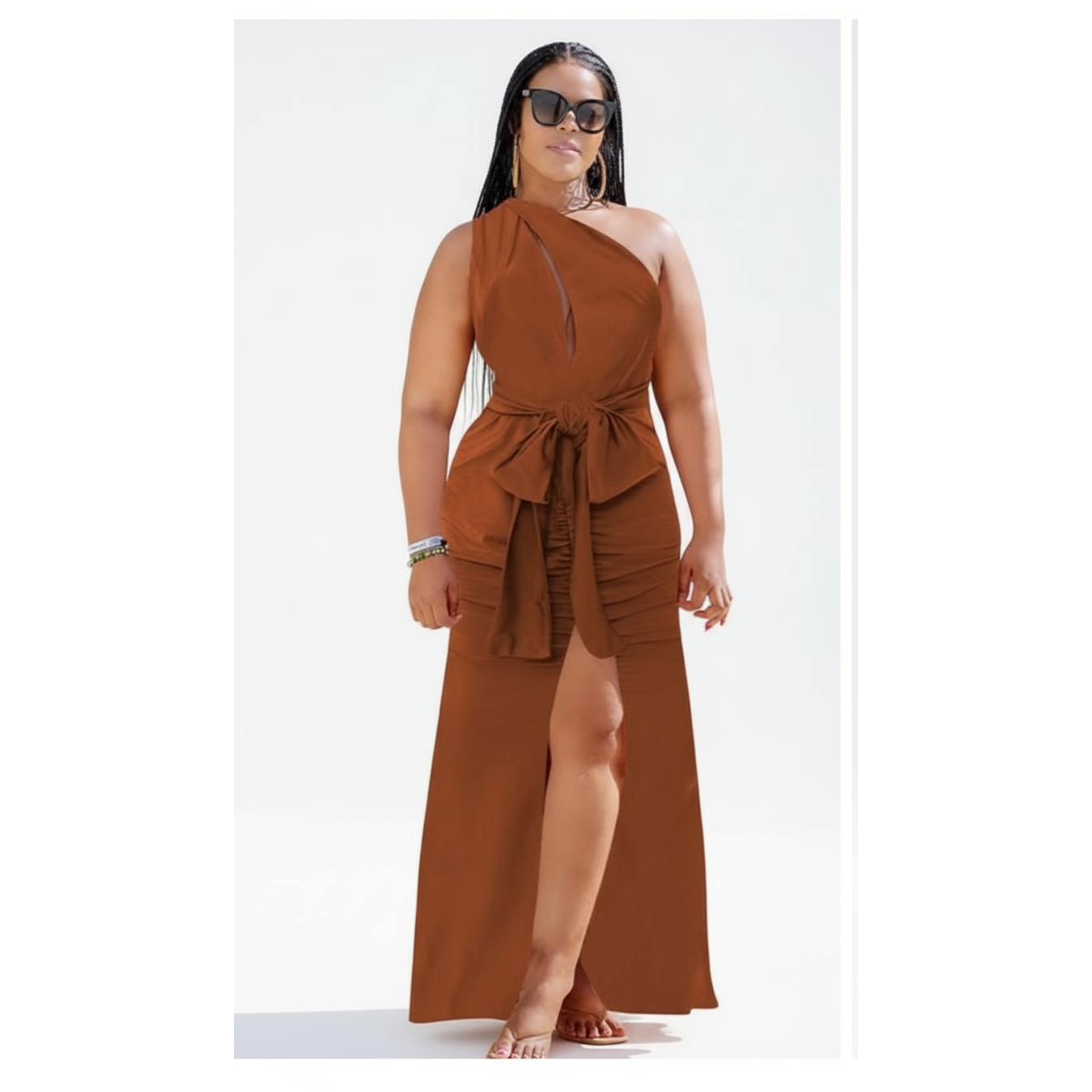 Sleeveless Front Slit Bodycon Dress