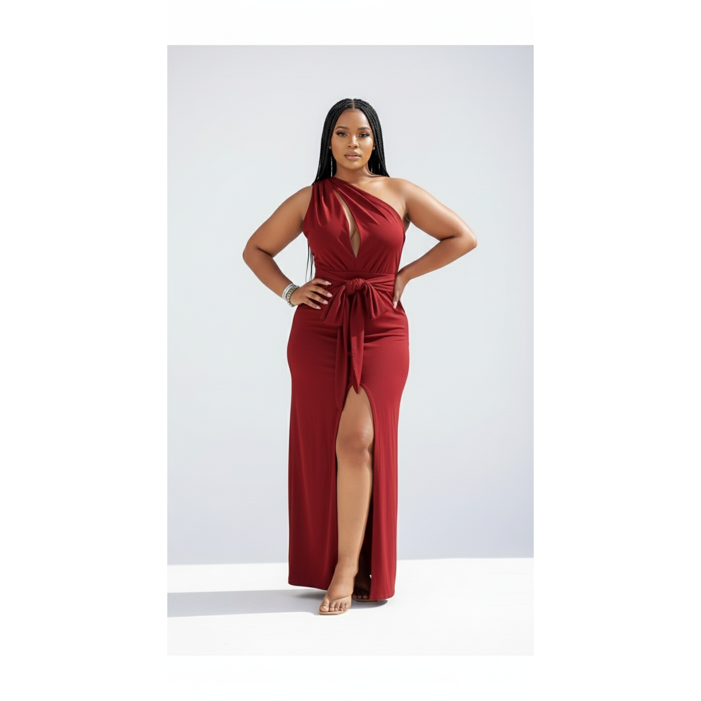 Sleeveless Front Slit Bodycon Dress