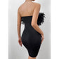 Feather Bodycon Mini Dress