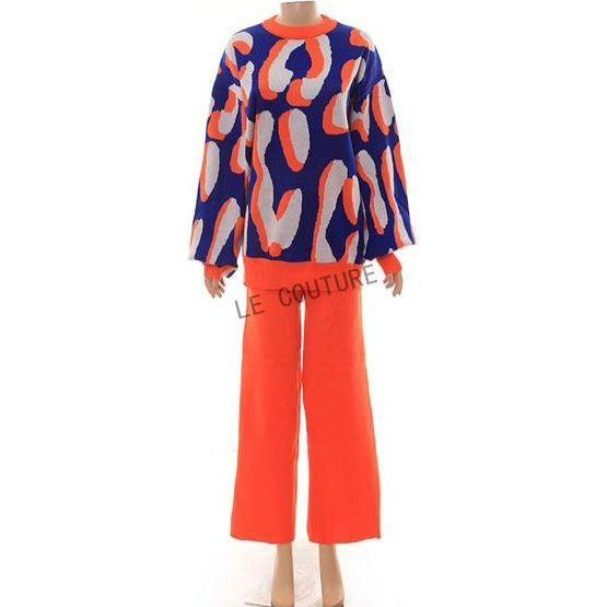 Vintage Knitted Round Neck & Pant Set