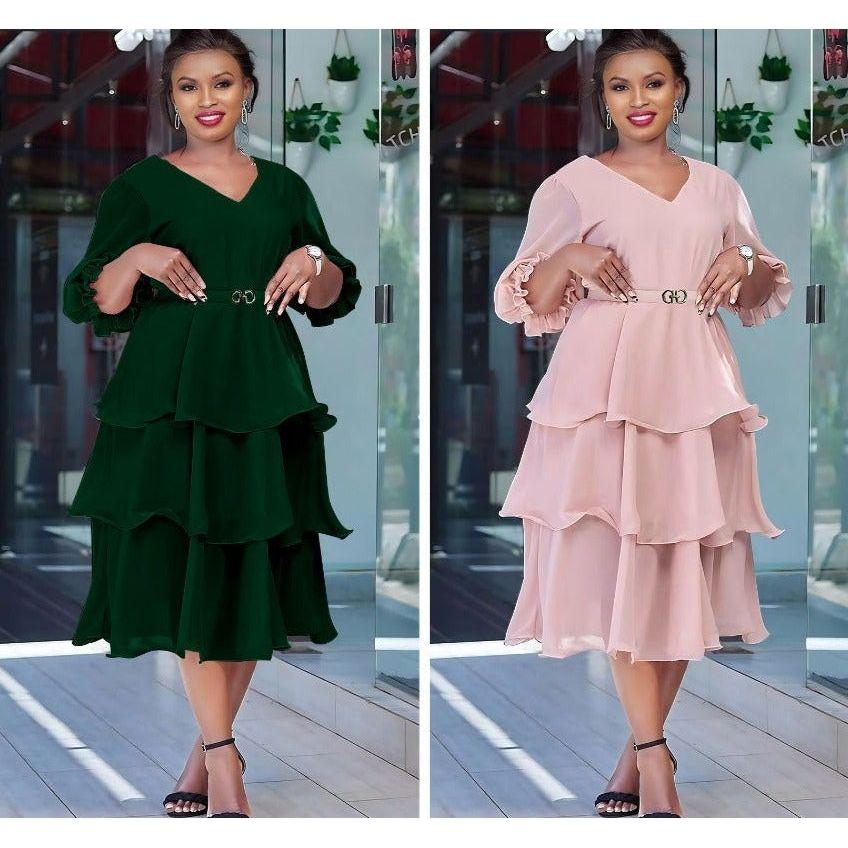 Sexy V-Neck Midi Dress